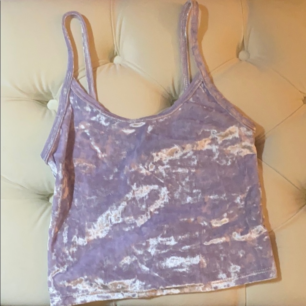 Purple velvet crop top